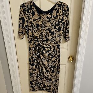 Connected Apparel Sheath Twist-Front Women’s Dress